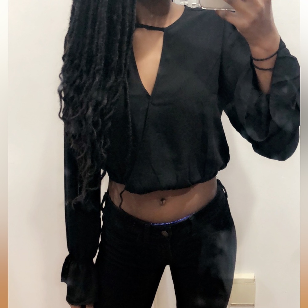 Open Front Sheer Blouse